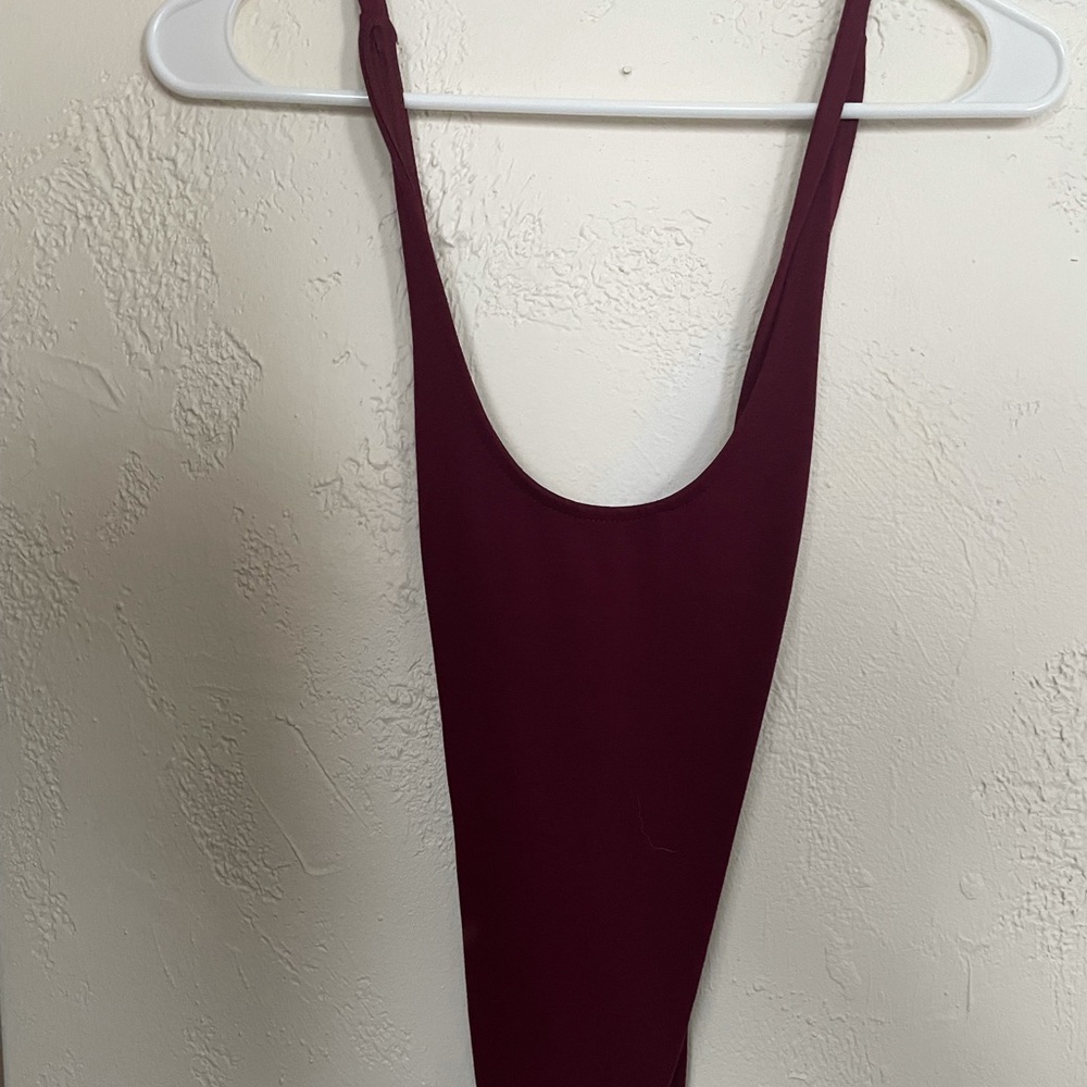 XS Cross-back Maroon Bodysuit